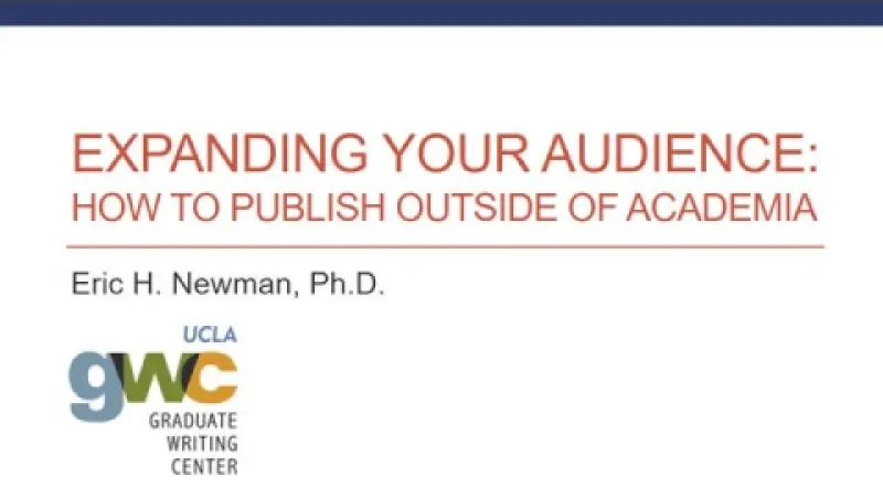 Expanding Your Audience: How to Publish Outside of Academia