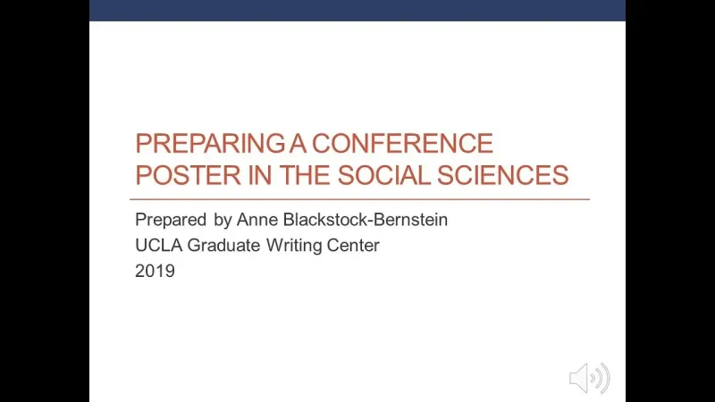 Preparing a Conference Poster in the Social Sciences